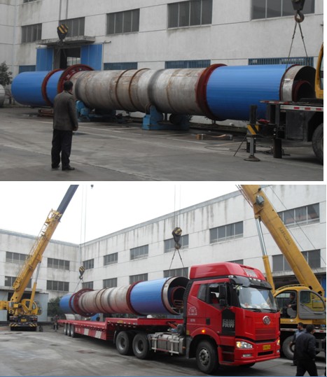 滚筒回转窑干燥机发货现场