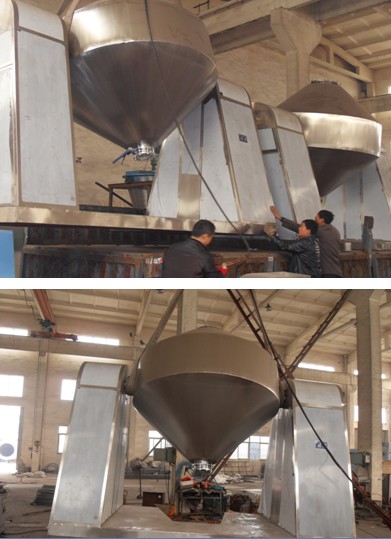 双锥回转真空干燥机发货现场